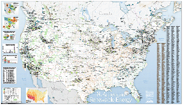 North American Renewable Energy Wall Map